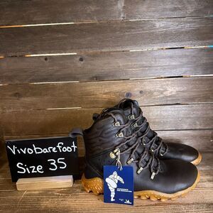 New Big Kids Vivo Barefoot Tracker Forest‎ Brown Leather Hiking Boots 35 US 4 Y